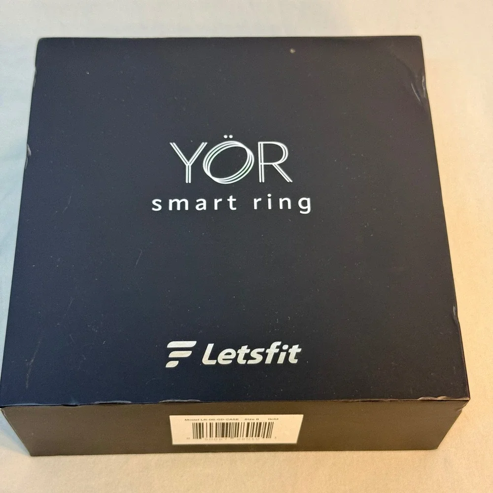 Letsfit YÖR Smart Ring Gold Size 8 Activity Tracker LR-08-GD-CASE New